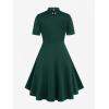 ROSE GAL Rosegal Gothic D-Ring PU Leather Panel Ladder Cutout Dress(Green_2)