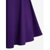 ROSE GAL Rosegal Gothic D-Ring PU Leather Panel Ladder Cutout Dress(Purple_1)