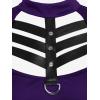 ROSE GAL Rosegal Gothic D-Ring PU Leather Panel Ladder Cutout Dress(Purple_1)