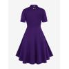 ROSE GAL Rosegal Gothic D-Ring PU Leather Panel Ladder Cutout Dress(Purple_1)