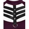 ROSE GAL Rosegal Gothic D-Ring PU Leather Panel Ladder Cutout Dress(Purple_2)