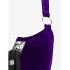 ROSE GAL Rosegal Gothic Lace Up Grommets High Low Velvet Midi Dress(Purple_1)
