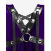 ROSE GAL Rosegal Gothic Lace Up Grommets High Low Velvet Midi Dress(Purple_1)