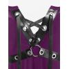 ROSE GAL Rosegal Gothic Lace Up Grommets High Low Velvet Midi Dress(Red_2)