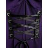ROSE GAL Rosegal Plus Size Cutout Lace Up Ruched Shirted Collar A-Line Dress(Purple_1)