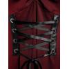 ROSE GAL Rosegal Plus Size Cutout Lace Up Ruched Shirted Collar A-Line Dress(Red_1)