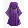 ROSE GAL Rosegal Plus Size Renaissance Costumes Dress for Women Medieval Fairy Halloween Dress(Purple_1)