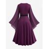 ROSE GAL Rosegal Plus Size Renaissance Costumes Dress for Women Medieval Fairy Halloween Dress(Purple_2)