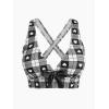 ROSE GAL Rosegal Plus Size Valentines Heart Bowknot Crisscross Padded Three Piece Tankini Swimsuit(Black)