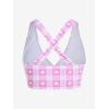 ROSE GAL Rosegal Plus Size Valentines Heart Bowknot Crisscross Padded Three Piece Tankini Swimsuit(Light Pink)
