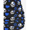 ROSE GAL Rosegal Plus Size Women 2 Piece Swimsuit Skull Heart Print Ruched Tummy Control Tankini Swimwear(Blue)