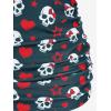 ROSE GAL Rosegal Plus Size Women 2 Piece Swimsuit Skull Heart Print Ruched Tummy Control Tankini Swimwear(Blue_3)