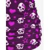 ROSE GAL Rosegal Plus Size Women 2 Piece Swimsuit Skull Heart Print Ruched Tummy Control Tankini Swimwear(Deep Purple)