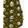 ROSE GAL Rosegal Plus Size Women 2 Piece Swimsuit Skull Heart Print Ruched Tummy Control Tankini Swimwear(Green_3)