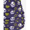 ROSE GAL Rosegal Plus Size Women 2 Piece Swimsuit Skull Heart Print Ruched Tummy Control Tankini Swimwear(Purple_1)