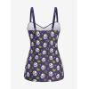ROSE GAL Rosegal Plus Size Women 2 Piece Swimsuit Skull Heart Print Ruched Tummy Control Tankini Swimwear(Purple_1)