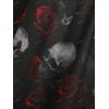 ROSE GAL Rosegal Plus Size Women Medieval Gothic Bell Sleeves Cold Shoulder Skulls Dress Halloween Dress(Black_2)