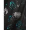 ROSE GAL Rosegal Plus Size Women Medieval Gothic Bell Sleeves Cold Shoulder Skulls Dress Halloween Dress(Blue_1)