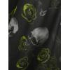ROSE GAL Rosegal Plus Size Women Medieval Gothic Bell Sleeves Cold Shoulder Skulls Dress Halloween Dress(Green_1)