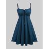 ROSE GAL Rosegal Plus Size Women Sundress Set Flutter Sleeves Floral Dress and Lace-up Cami Dress(Blue_1)