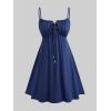 ROSE GAL Rosegal Plus Size Women Sundress Set Flutter Sleeves Floral Dress and Lace-up Cami Dress(Blue_2)