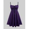 ROSE GAL Rosegal Plus Size Women Sundress Set Flutter Sleeves Floral Dress and Lace-up Cami Dress(Deep Purple_1)