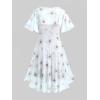 ROSE GAL Rosegal Plus Size Women Sundress Set Flutter Sleeves Floral Dress and Lace-up Cami Dress(Gray_1)
