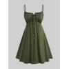ROSE GAL Rosegal Plus Size Women Sundress Set Flutter Sleeves Floral Dress and Lace-up Cami Dress(Green_1)