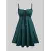 ROSE GAL Rosegal Plus Size Women Sundress Set Flutter Sleeves Floral Dress and Lace-up Cami Dress(Green_2)