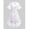 ROSE GAL Rosegal Plus Size Women Sundress Set Flutter Sleeves Floral Dress and Lace-up Cami Dress(Pink_1)
