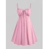 ROSE GAL Rosegal Plus Size Women Sundress Set Flutter Sleeves Floral Dress and Lace-up Cami Dress(Pink_1)