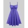 ROSE GAL Rosegal Plus Size Women Sundress Set Flutter Sleeves Floral Dress and Lace-up Cami Dress(Purple_2)