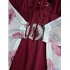 ROSE GAL Rosegal Plus Size Women Sundress Set Flutter Sleeves Floral Dress and Lace-up Cami Dress(Red_1)