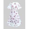 ROSE GAL Rosegal Plus Size Women Sundress Set Flutter Sleeves Floral Dress and Lace-up Cami Dress(Red_2)