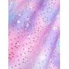 ROSE GAL Rosegal Women Plus Size Cold Shoulder Top Galaxy Moon Star Twist Chains Hollow Out Ombre Tie Tee(Pink_3)