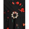 ROSE GAL Rosegal Women Plus Size Elegant Cherry Summer Blouse Flutter Sleeves Fruit Printed Blouse(Black_1)