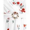 ROSE GAL Rosegal Women Plus Size Elegant Cherry Summer Blouse Flutter Sleeves Fruit Printed Blouse(White_1)