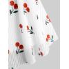 ROSE GAL Rosegal Women Plus Size Elegant Cherry Summer Blouse Flutter Sleeves Fruit Printed Blouse(White_1)