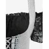 ROSE GAL Rosegal Women Plus Size Gothic Cold Shoulder Top Medieval Renaissance Corset Shirt(Black_5)