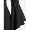 ROSE GAL Rosegal Women Plus Size Gothic Flare Sleeves Lace-up Two Tone Handkerchief Tee Halloween Costume Bell Sleeves Top(Black_1)