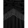 ROSE GAL Rosegal Women Plus Size Gothic Moon Star Mesh Panel Bell Sleeves Chain Tassel T-Shirt(Black_1)