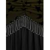 ROSE GAL Rosegal Women Plus Size Gothic Moon Star Mesh Panel Bell Sleeves Chain Tassel T-Shirt(Green_1)