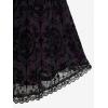 ROSE GAL Rosegal Women Plus Size Gothic Overlay Midi Dress Backless Spaghetti Strap A Line Dress(Black_3)