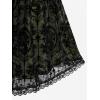 ROSE GAL Rosegal Women Plus Size Gothic Overlay Midi Dress Backless Spaghetti Strap A Line Dress(Green_4)