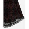 ROSE GAL Rosegal Women Plus Size Gothic Overlay Midi Dress Backless Spaghetti Strap A Line Dress(Orange_3)