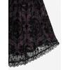 ROSE GAL Rosegal Women Plus Size Gothic Overlay Midi Dress Backless Spaghetti Strap A Line Dress(Red_4)