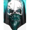 ROSE GAL Rosegal Women Plus Size Gothic Tankini Swimsuit Skull Print Crisscross Flounce Two Piece Bathing Suit(Green_1)