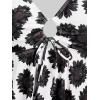 ROSE GAL Rosegal Women Plus Size Modest Tankini Swimsuit Handkerchief Sunflower Cinched Boyleg Swimwer(Black_1)