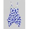 ROSE GAL Rosegal Women Plus Size Modest Tankini Swimsuit Handkerchief Sunflower Cinched Boyleg Swimwer(Blue_3)