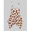 ROSE GAL Rosegal Women Plus Size Modest Tankini Swimsuit Handkerchief Sunflower Cinched Boyleg Swimwer(Coffee_1)